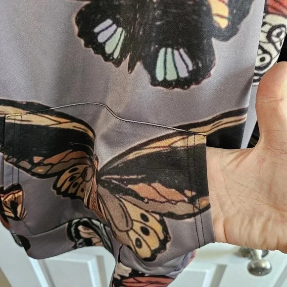 Oversized Butterfly Print Hoodie XL Purple Cottagecore Y2K Indie Aesthetic Cozy - Picture 3 of 6